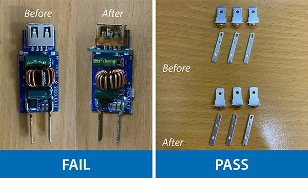 spray test for corrosion resistance of electrical components