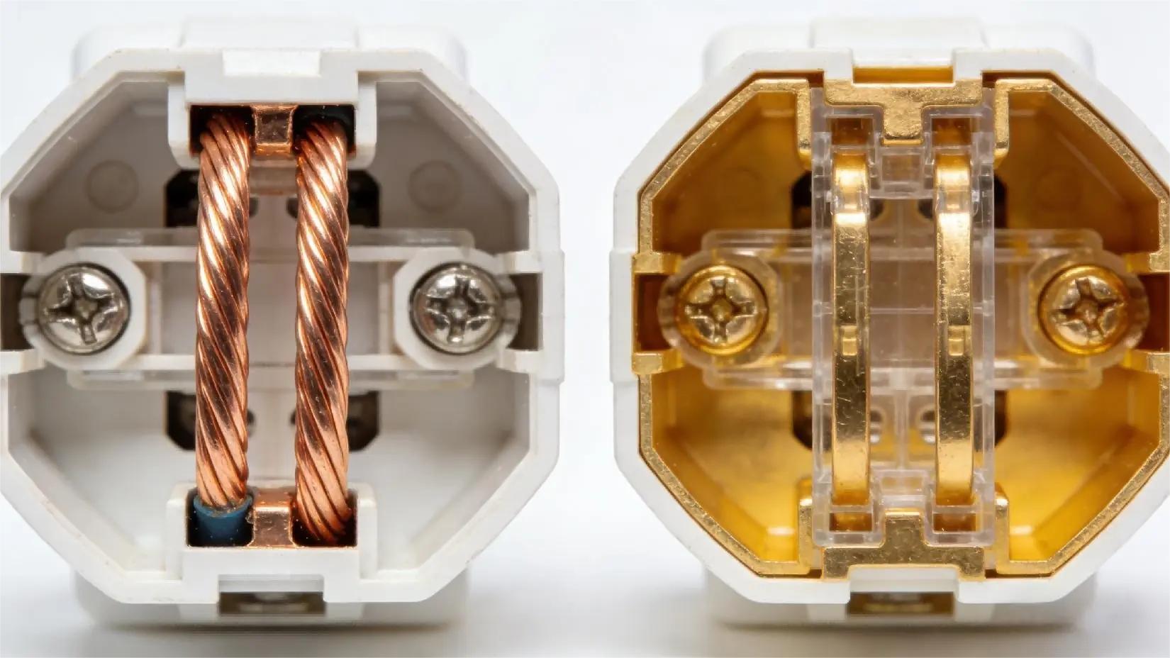 pure copper vs brass conductor electrical outlet internal structure.webp
