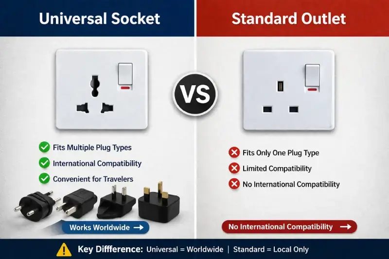 universal socket vs standard outlet comparison for buyers