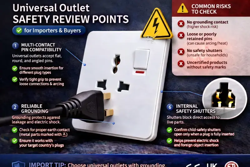 universal outlet safety review points for importers