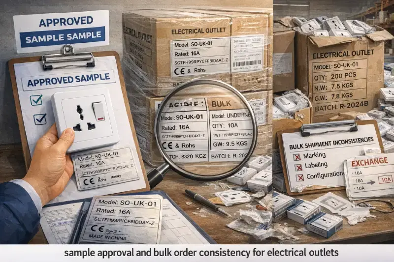sample approval and bulk order consistency for electrical outlets