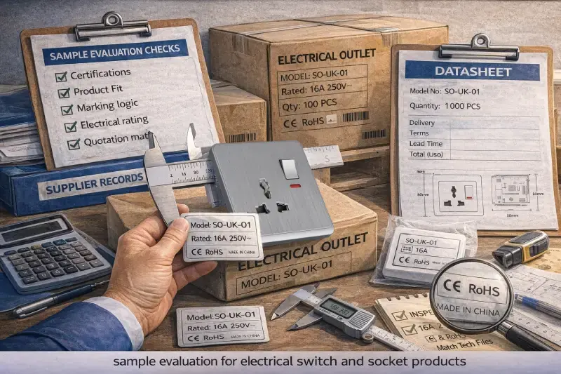 sample evaluation for electrical switch and socket products