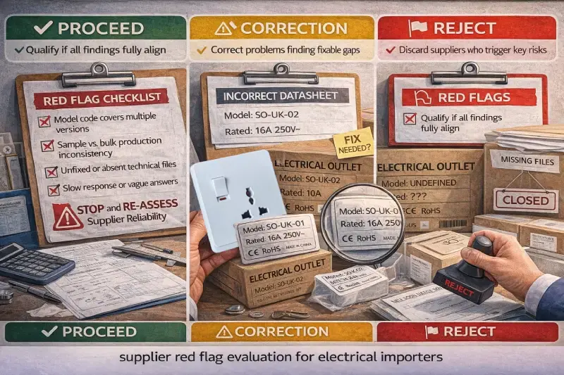 supplier red flag evaluation for electrical importers