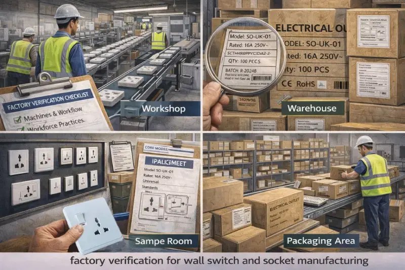 factory verification for wall switch and socket manufacturing