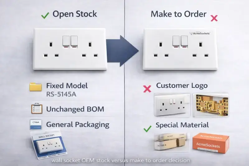 wall socket OEM stock versus make to order decision