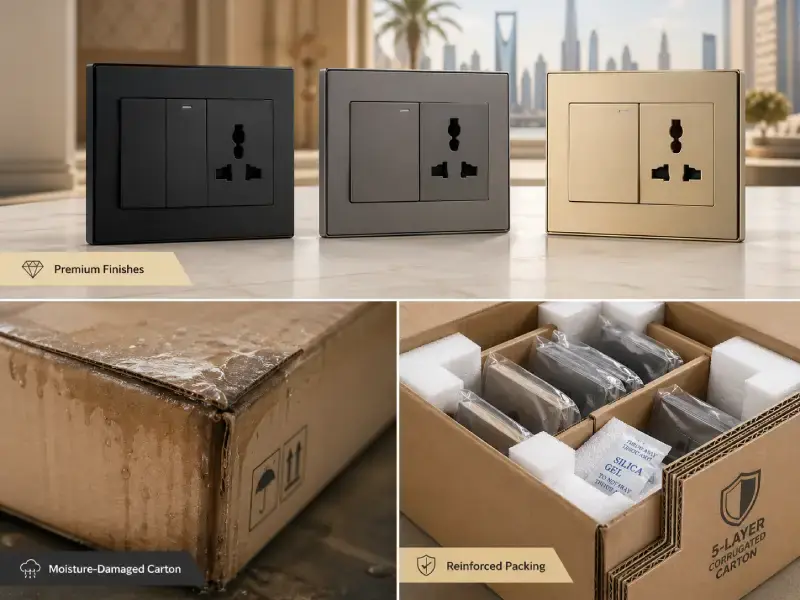 Middle East wall switch finish packaging and label consistency checks