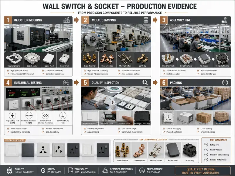 Wall switch and socket manufacturer China production evidence checklist