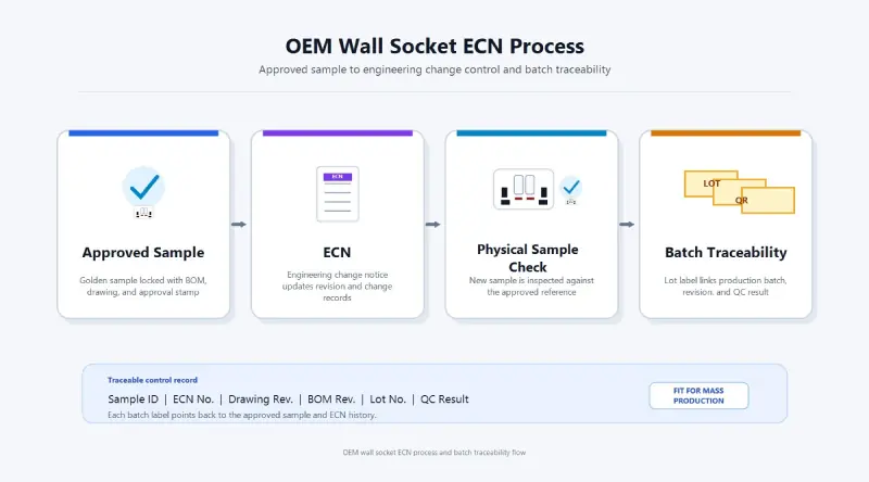 OEM wall socket ECN process and batch traceability flow
