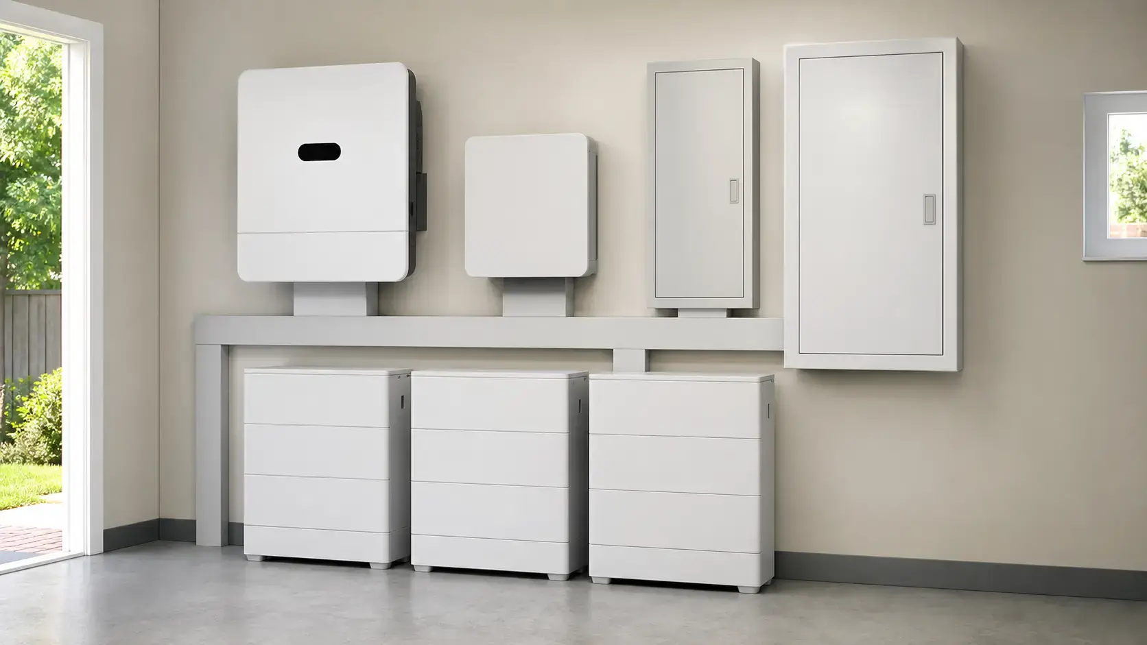 Residential energy system with inverter battery modules controller and distribution cabinets