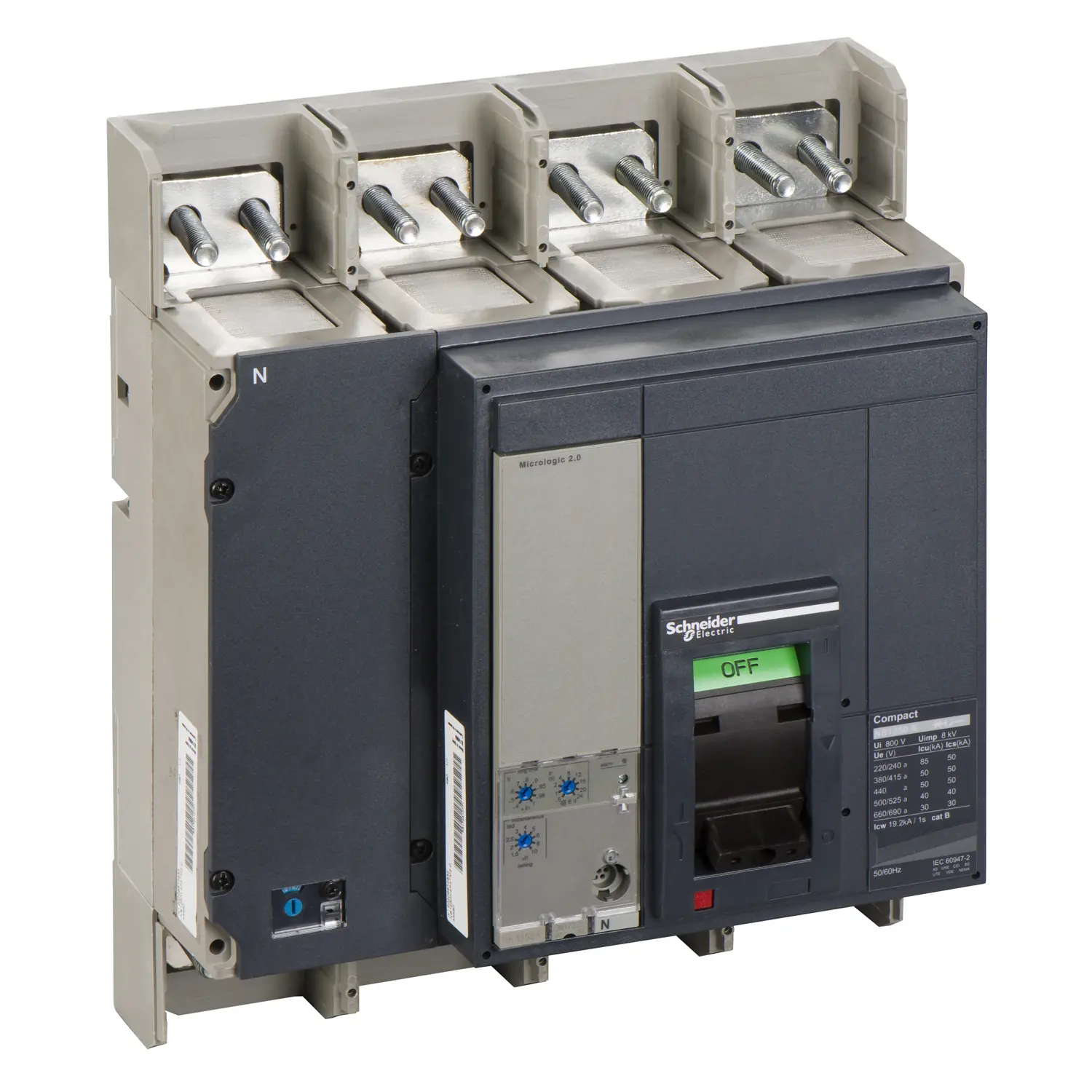 Schneider Electric ComPact NS1250N moulded-case circuit breaker with MicroLogic 2.0 control unit